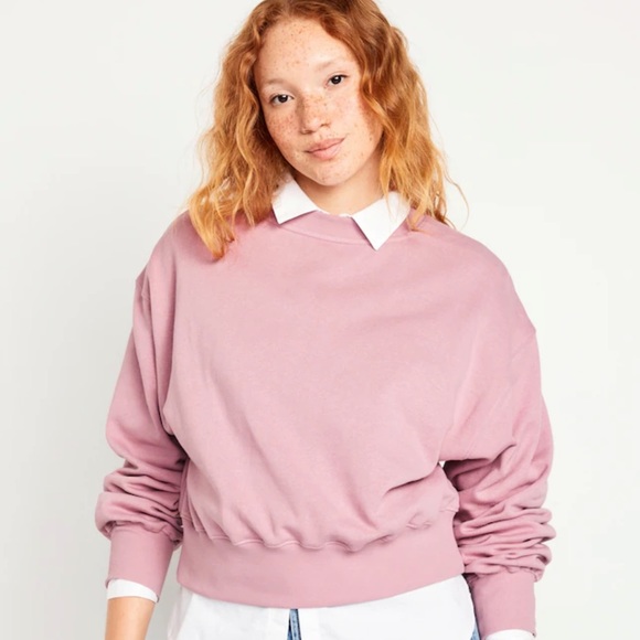 NWT OLD NAVY Drop-Shoulder Sweatshirt Color: Anise - Picture 2 of 5